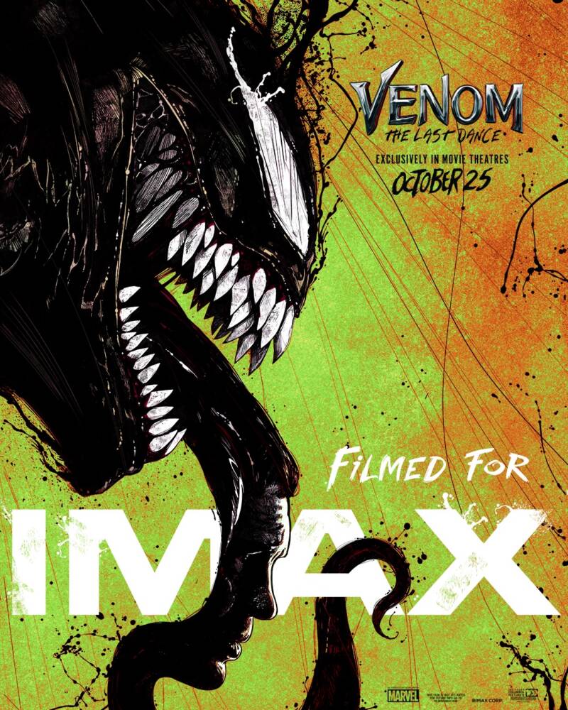 Cartaz do filme Venom em IMAX, 25 de outubro.