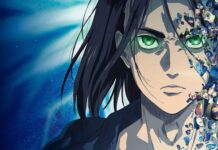 Personagem de anime com olhos verdes e cabelo preto