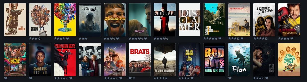 Variedade de pôsteres de filmes em plataforma de streaming