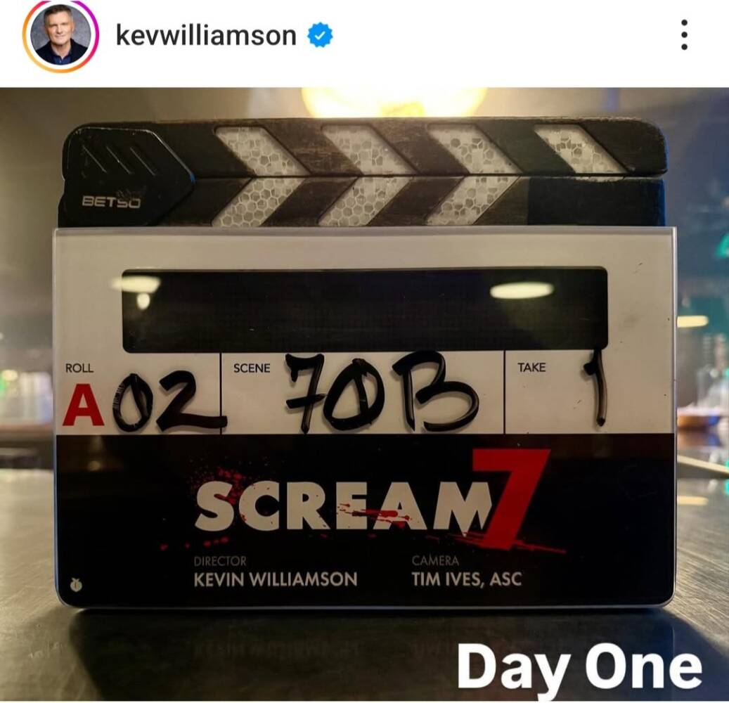 Claquete filme Scream, primeiro dia de gravação